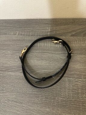 Coach Black/Midnight Grey  Leather Crossbody Strap with Gold Hardware 43-47 inch